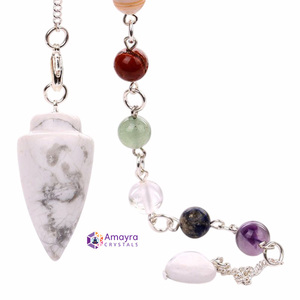 Péndulo de Ojo de Tigre con Cadena de Chakra para Regalos Empresariales, Péndulos de Piedras Preciosas de la Mejor Calidad de la India - Product Image 5