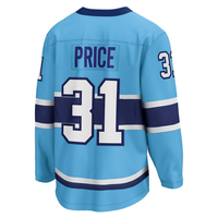 Jersey Hoki Merah Unisex Montreal Canadiens Nomor 22 Caulfield Tackle Twill Print Lengan Setengah Kerah Bulat Reguler Bernapas