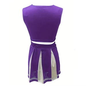 Costume de pom-pom girl pour femmes, ensemble de cosplay, robe de football pour filles et adultes, ensemble d'Halloween, logo personnalisé, design avec strass et paillettes - Product Image 2