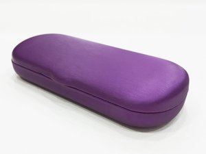 Étui à lunettes rectangulaire rigide léger en cuir PU violet, style simple et solide - Product Image 3
