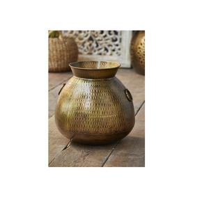 Jarrón de Metal Martillado en Latón Dorado Antiguo - Florero Decorativo Rústico Vintage para Decoración del Hogar, Hotel, Boda - Jarrón Grande para Mesa - Product Image 1