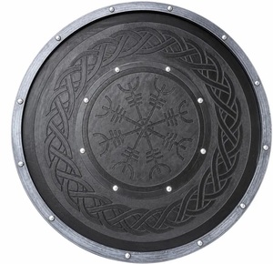 Round Wood Shield Decor with Celtic Knot Design Art Deco <b>Wall</b> Decal for Home Living Room Display - Product Image 2