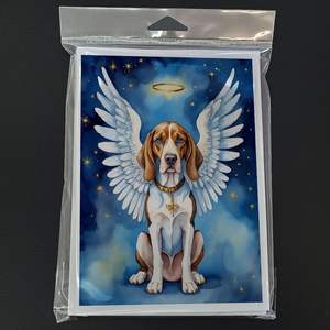 Whimsical American English Coonhound Tarjetas de felicitación Pack 8 Tarjetas de nota en blanco con sobres A7 Tamaño 5x7 My Angel Theme - Product Image 3