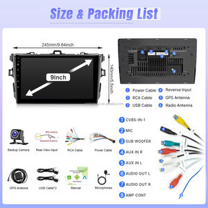 4 core 9 "Xe Android đài phát thanh cho Toyota Corolla 2008 2012 headunit MP3 màn hình cảm ứng đ<span class=keywords><strong>a</strong></span> phương tiện đài phát thanh xe - Product Image 6