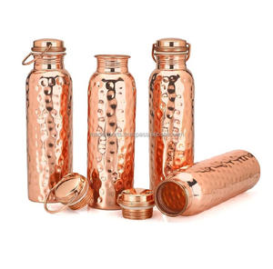 Botella de Agua Unisex Ecológica de Cobre Sólido Premium para Almacenamiento Diario de Agua con Tapa Segura para Gimnasio, Yoga y Viajes al Aire Libre - Product Image 5