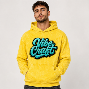 Sweat à capuche vintage pour homme, style streetwear, coupe oversize, en coton épais délavé, broderie personnalisée, vêtements tendance en gros - Product Image 1