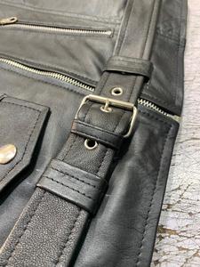 Veste en cuir 100 % véritable pour homme, style motard, coupe slim, décontractée, pour le printemps et l'automne, vente en gros - Product Image 3