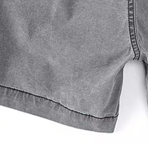 Shorts en jean décontractés d'été pour hommes, 100% coton, délavés à l'acide, avec logo personnalisé, de haute qualité, style vintage, écologiques et respirants - Product Image 6