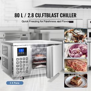 Congelatore rapido commerciale da 80 L/2,8 piedi cubi con 3 vassoi e 4 modalità di congelamento, attrezzatura di refrigerazione per cucina - Product Image 2