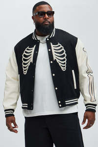 Veste universitaire tendance pour homme, personnalisée, avec boutons-pression, style baseball, bomber, Letterman, style universitaire, streetwear décontracté haut de gamme - Product Image 1