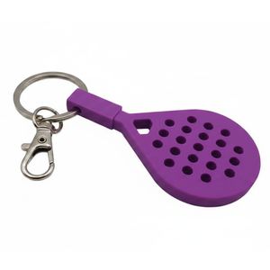 Llavero de Goma Personalizado con Forma de Raqueta de Pádel, Diseño en Relieve 2D, Artículo Promocional Duradero, Logotipo Personalizado - Product Image 1