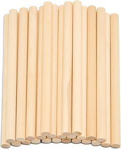 แท่งไม้เนื้อแข็งตัดละเอียดขนาด 1/2"x12" แท่งกลมธรรมชาติสำหรับงานเฟอร์นิเจอร์ งานช่างไม้ งาน DIY ตกแต่งบ้าน - Product Image 2