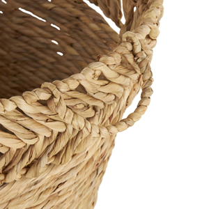 Convenient Water Hyacinth <b>Storage</b> <b>Basket</b>, Hand Woven <b>Storage</b> Hamper With Handle Premium Handcrafted Home Decor From Vietnam - Product Image 4