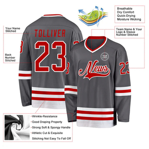 Jersey de Hockey sobre Hielo OEM, Uniforme Deportivo con Logotipo de Equipo Personalizado, Ropa de Hockey de Poliéster de Secado Rápido - Product Image 4