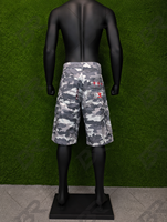 Shorts cargo en denim gris camouflage vintage pour homme, taille mi-haute, séchage rapide, décontracté, pour l'hiver et l'été