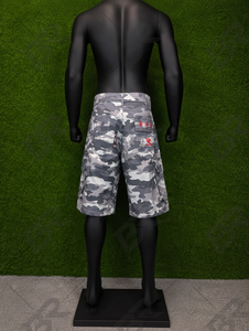 Gray <b>Camo</b> Vintage Woven <b>Men</b> Denim Cargo Shorts Mid Waist Quick Dry Casual Winter Summer Wear - Product Image 3