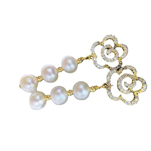 ต่างหูเงินแท้ 6-7 มม. ประดับมุกน้ำจืด ดอกคามิลเลีย ภูเขาเซียวเหมิงอู สไตล์เรโทร คลาสสิก ฝังเพชร ห้อยระย้า - Product Image 5