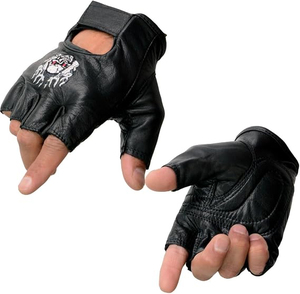 Gants de moto en cuir de vachette noir pour homme Samroz Sports - Product Image 3