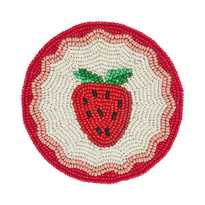 Premium handcrafted customizable beaded Cheery design Home Decor coaster beautiful Tea <b>Table</b> weeding decorative coasters - Product Image 1