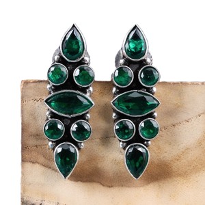Direct Factory Oxidized <b>Silver</b> Multi Stone <b>Dangle</b> <b>Earrings</b> for Women | Handmade Boho Statement Jewelry | Wholesale Bulk Supplier - Product Image 6