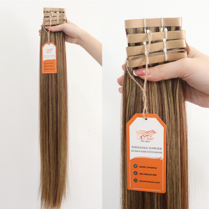 Extensiones de cabello de Cinta Larga invisible de doble dibujado virgen rusa, cabello humano sin cortar, cinta de queratina recta sedosa en extensiones - Product Image 5