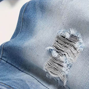 Shorts en jean noir délavé pour homme, coupe bootcut, taille mi-haute, fermeture boutonnée, style décontracté, en toile de coton, tissé, séchage rapide, vintage, pour l'été - Product Image 3