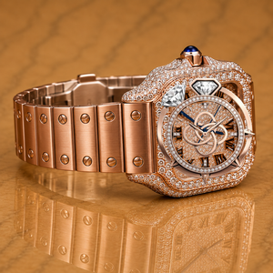 Montre bracelet de luxe haut de gamme en moissanite pour homme, entièrement sertie de pierres - Product Image 2