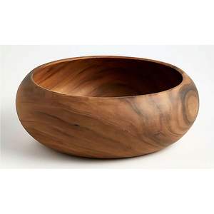 Cuenco de madera tallado a mano estilo nórdico |   Juego de Tazones Decorativos de Madera Maciza Ecológicos, Vajilla Moderna Rústica, Tazones para Servir - Product Image 3