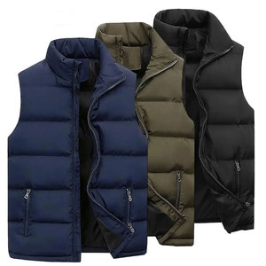 Chaleco Acolchado Impermeable para Hombre, Sin Mangas, Color Sólido, Talla Grande, Cálido, con Bolsillos, 100% Lana, Estilo Hip Hop, Ropa de Invierno - Product Image 1