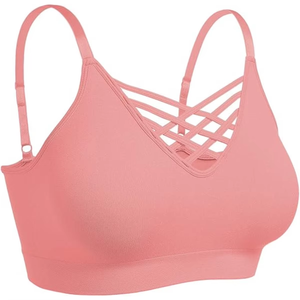 Women <b>Strappy</b> Cross Back Sports Bra Padded Yoga Gym Fitness Workout Activewear <b>Top</b> Wholesale Women Athletic Training Bra Gym Bra - Product Image 3