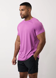 Vêtements de sport respirants de haute qualité pour hommes, t-shirts ajustés pour la musculation et le fitness, vente en gros, fabricant. - Product Image 2