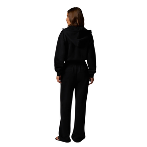Womens Zip Front Hooded Tracksuit Set Wide Leg <b>Trouser</b> Relaxed Fit Casual 2 Piece Outfit Custom Label OEM ODM Womenswear Apparel - Product Image 2