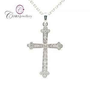 Vente chaude 18K blanc/jaune/or Rose pendentif croix avec diamant naturel cadeaux chrétiens de haute qualité pour un usage quotidien - Product Image 1