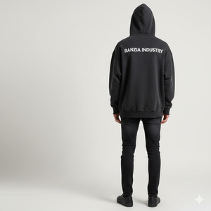 Fabricant de sweats à capuche zippés pour hommes, marque privée Ranzia Industry Factory, sweats à capuche en coton avec broderie effet vieilli, ensembles de survêtements. - Product Image 2