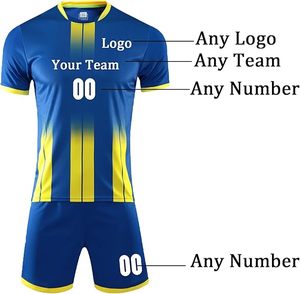 Tenue de football professionnelle unie, anti-humidité, à séchage rapide, sans logo, pour équipe. - Product Image 2
