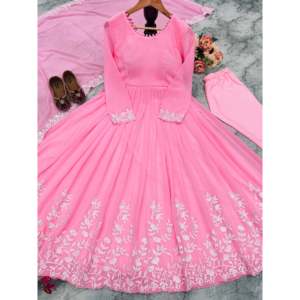Robe XL de soirée de créateur avec pendentif et look élégant Dupatta - Product Image 2