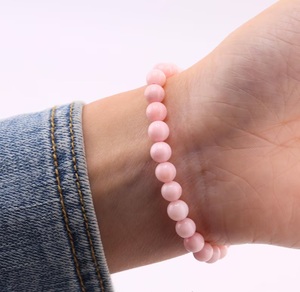 AAA+ Natural Pink Opal <b>Crystal</b> Beaded <b>Bracelet</b> 8mm Round Gemstone Stretch <b>Bracelet</b> Positive Energy Jewelry for Women - Product Image 6