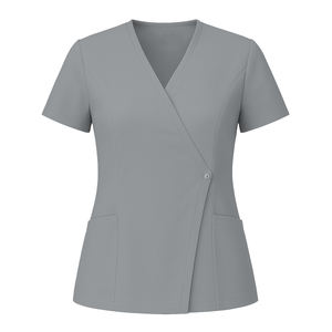 Tops d'uniformes d'infirmière de qualité supérieure, à manches courtes, séchage rapide, col en V, confortables, pour le travail hospitalier, blouses d'infirmière - Product Image 2