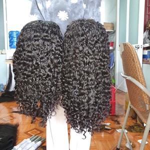 Perruque de cheveux humains Remy vietnamiens 100%-Eurasian Kinky Curl, trame unique, couleur naturelle - Product Image 4