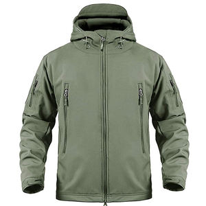 Veste tactique de chasse pour homme personnalisée, design hybride thermique isolant, softshell tricoté écologique, coupe-vent imperméable à capuche - Product Image 1