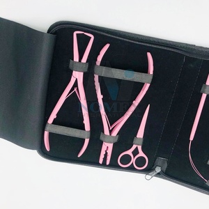 ชุดอุปกรณ์ต่อผม สีชมพูอ่อน สแตนเลสสตีล พร้อมกรรไกรขนาดเล็ก กิ๊บติดผม เข็มแบบ C  รับผลิตแบรนด์ส่วนตัว - Product Image 2