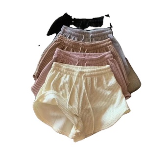 กางเกงขาสั้นสำหรับวิ่งออกกำลังกายสำหรับผู้หญิงกางเกงออกกำลังกายขาสั้นบางทรงหลวมใส่เล่นยิมแบบลำลองขนาดใหญ่ขากว้างเอวสูงแบบมีเชือกผูก - Product Image 5