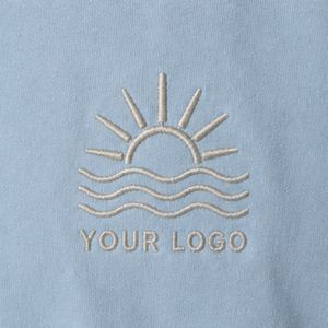 เสื้อยืดโอเวอร์ไซส์สีฟ้าอ่อนสำหรับผู้ชาย ปักโลโก้ตามสั่ง ผ้าฝ้ายพรีเมียม สตรีทแวร์ คอกลม แขนสั้น สวมใส่สบายทรงหลวม สำหรับฤดูร้อน - Product Image 6
