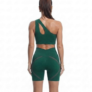 Ensemble de sport côtelé sans coutures pour femmes, taille haute, extensible, pour fitness, entraînement, course à pied et exercices. - Product Image 2