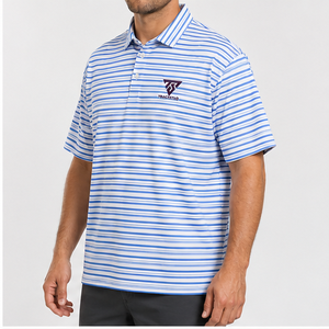 Trackstar Men's Royal <b>Blue</b> White Striped <b>Polo</b> <b>Shirt</b> Short Sleeve Button Collar Casual Golf <b>Shirt</b> Custom Logo - Product Image 4