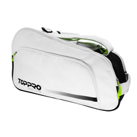 Sac de padel sportif portable personnalisé pour hommes, femmes, unisexe, polyester blanc-noir, fermeture éclair moderne