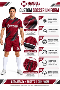 Conjunto de Uniforme de Fútbol de Alta Calidad, Jersey y Pantalones Cortos Personalizados, Tejido Transpirable, Ecológico y de Secado Rápido, Ropa Deportiva para Clubes - Product Image 6