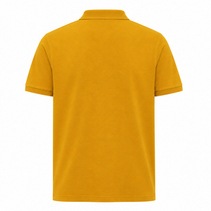 Polo à manches courtes jaune moutarde uni pour homme, col rabattu décontracté, boutonné - Product Image 2