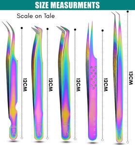 คีมคีบขนตาปลายตรงทำจากสแตนเลสสตีล45องศาอุปกรณ์แต่งขนตา - Product Image 5