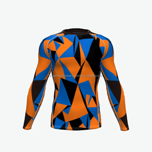 Rashguard de compression personnalisé pour homme à manches longues imprimé respirant coupe ajustée - Product Image 6